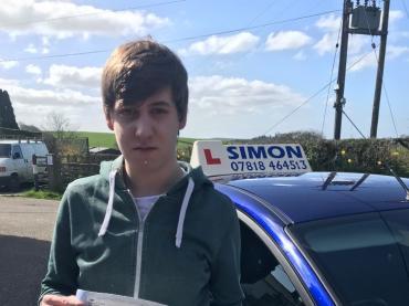 Young man passed driving test.